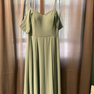 simple soft sage green prom dress